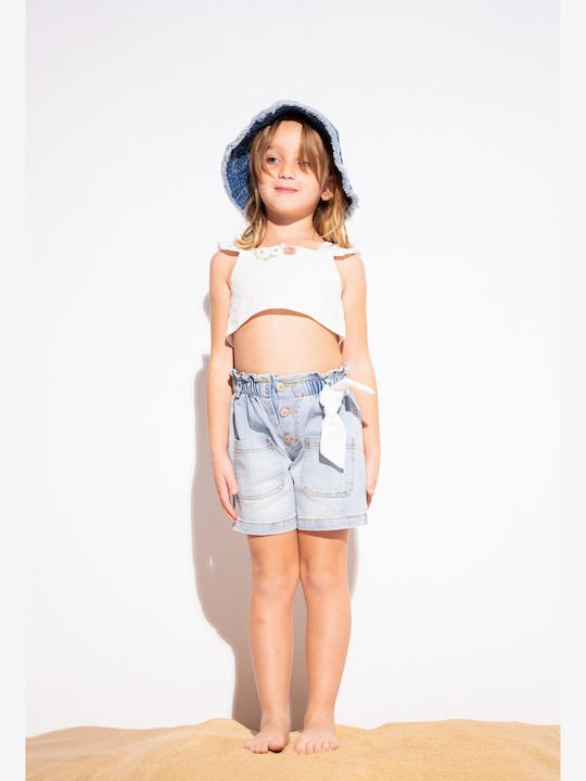 Crop top  μπλούζα με τζιν σορτς